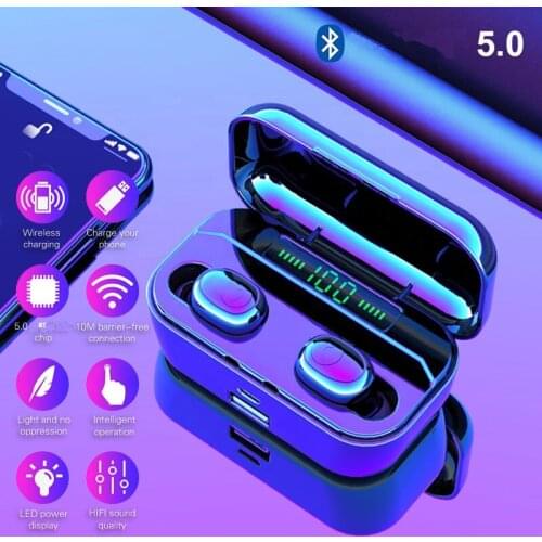 New Mini TWS Earphone Wireless with 3500mAh Charging Box IPX7 Stereo Bluetooth 5.0 Headphones LED Power Display