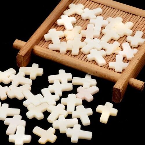 Cross Shape Shell Beads Natural Stone Beads Loose Spacer Beads for Jewelry Making DIY Bracelet Necklace Women Accessories