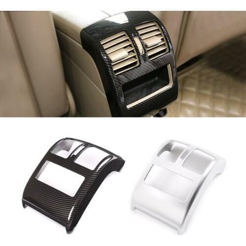 For Mercedes Benz GLK X204 2008 - 2015 Car Carbon Texture Center Console Rear Air Condition Vent Outlet Cover Protective Trim