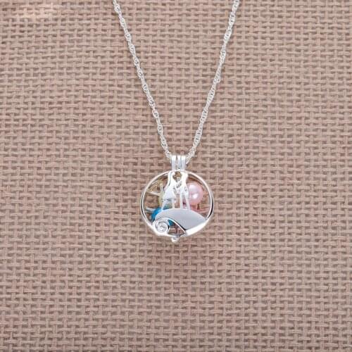 DCARZZ Pearl Pendant Nightmare Before the Christmas Jack and Sally Necklace Trendy Jewelry Women Gift Chain Long Necklace