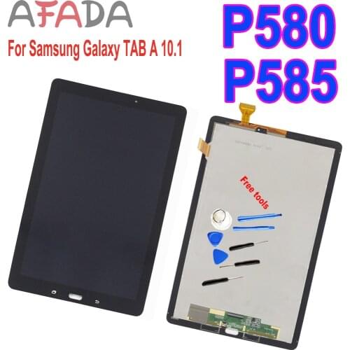 For Samsung Galaxy TAB A 10.1 2016 SM-P580 P580 P585 LCD Display Touch Screen Digitizer Glass Assembly Replacement + Free Tools