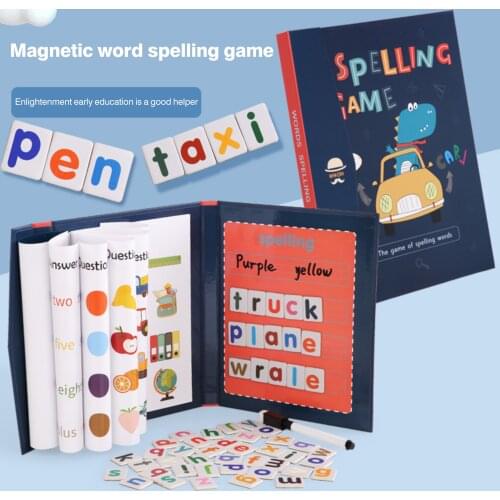 Book Folder Type Early Education Enlightenment 26 English Letters Magnetic Spelling Words Puzzle Cognitive Learning Game
