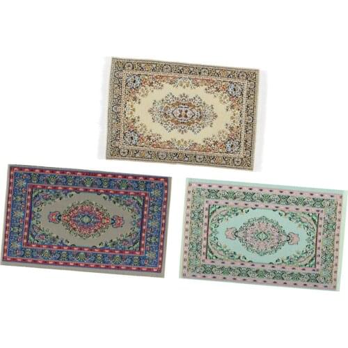 MagiDeal 3pack 1/12 Dollhouse Carpet Turkish Style Rug Rooms Floor Covering