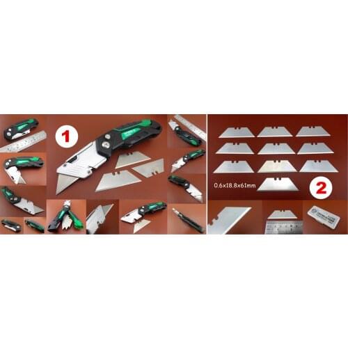 Leathercraft Quick Change Folding Pocket Angled Utility Knife Cutter Blades Tool Set - Stamping Punch Chisel Edger Creaser Awl