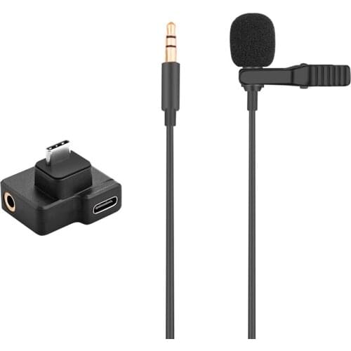 3.5MM Lapel Microphone for Osmo Action Hands Free Recording Wired Clip-on Microphone with Audio Adapter for Osmo Action Camera