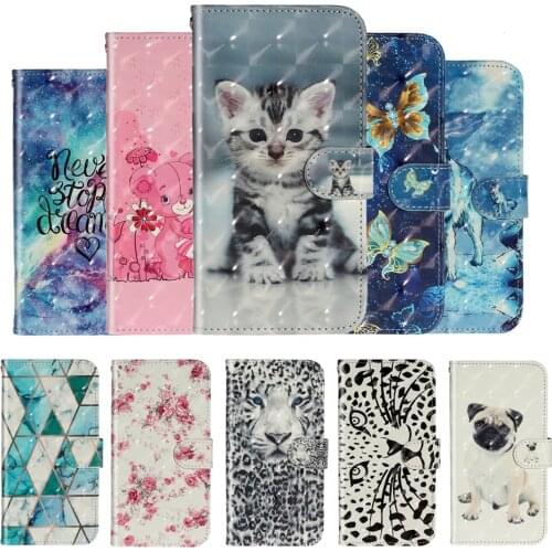 Cute Wolf Flower Case For Samsung Galaxy S5 S6 S7 Edge S8 S9 S10E S20 Ultra Note 10 Plus j3 j5 j7 2017 Wallet Card Cover DP01G