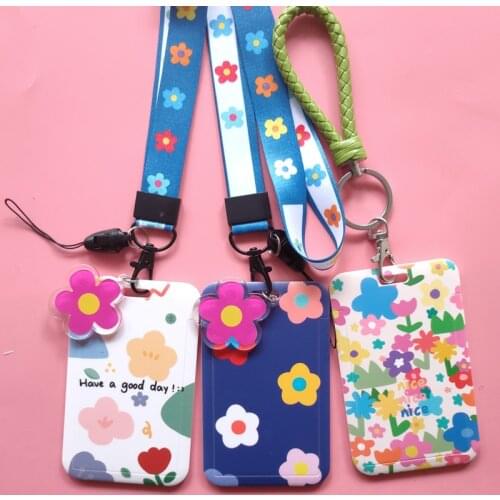 MINKYS Kawaii Flower ABS Drawer Card Holder Cute Credit ID Bank Card Bus Card Protective Case Stationery Kids Gift