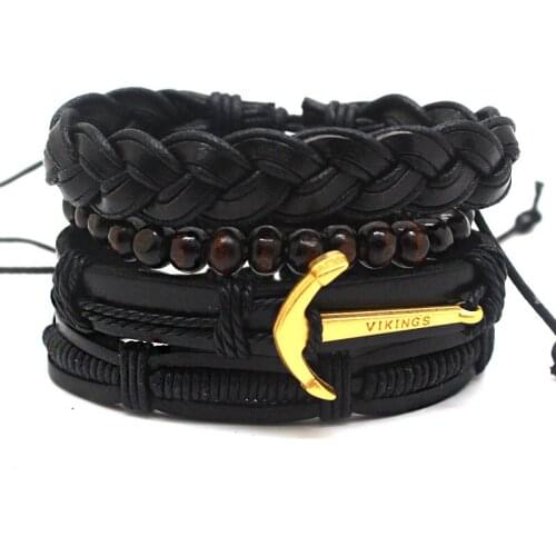 XiongHang Hook MultiLayer Woven Leather Set Bracelet Punk Rock Fashion Mens Female Jewelry 2018 Woman Mens Charm Bracelets