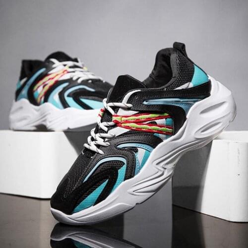 Non-slip Chunky Men Sport Shoes Mens Summer Sneakers for Sports Shoes Running Man Black Trainers Scarpe Uomo Sneackers GMA-0823