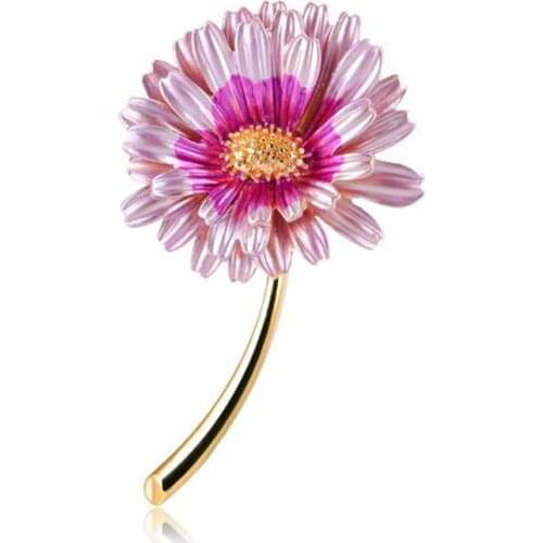 2020 new creative cute color flower brooch environmentally friendly alloy drop oil sunflower brooch hot flower brooch