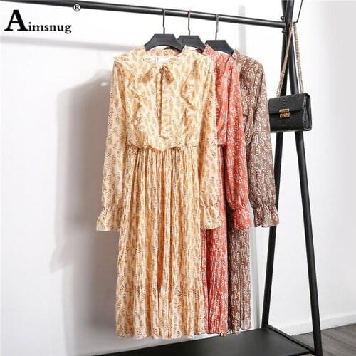 2019 Autumn Dress Women Long Sleeve Boho Print Dresses Floral Casual Shirt Tunic Office Lady Elegant Harajuku Mori Party Dress