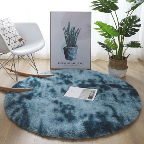 Nordic bedroom hanging basket floor mat plush round carpet thick sponge baby anti-fall rug bedside carpet child crawling rug