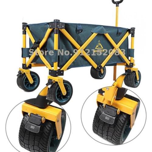 Outdoor Four-wheel Shopping Portable Trolley Cart Pull Cart Trailer Fishing Foldable Camper Camping Car