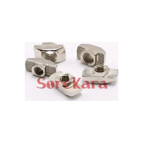 Drop In T-Nut M3 M4 M5 M6 Thread For T-Slot Carbon Steel 30 Series Slot Groove 8