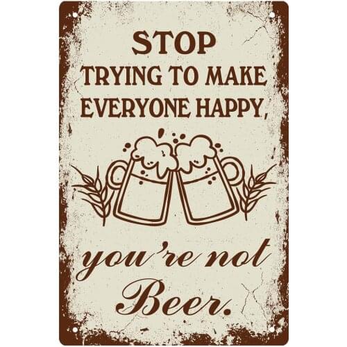 You're not beer, Retro Tin logo, retro plaque on the wall, poster