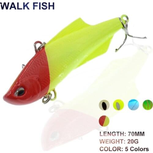 WALK FISH 1PCS Fishing Lure Sinking Baits 70mm/20g VIB Fishing Baits Winter Vibration Fishing Batis Hard Baits Fishing Tools