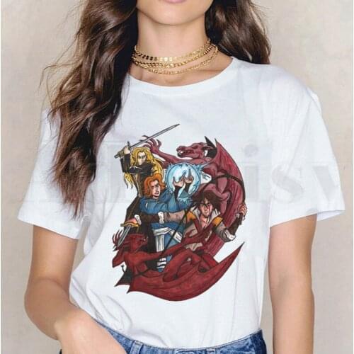 Hunter Trevor Belmont Vampire Castlevania Short Sleeve Female Tops Tees Harajuku Vogue VintageT Shirts Womens T-shirt