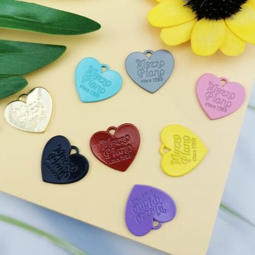 10pcs 20*22mm Heart Shape Enamel Charms Gold-colour Metal Love Pendant DIY Bracelets Accessories Earring Jewelry Floating