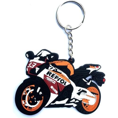10 pcs Motorcycle Creative Personality Key Rings Keychain Motor Bike Soft Rubber Ring Logo Key Chain