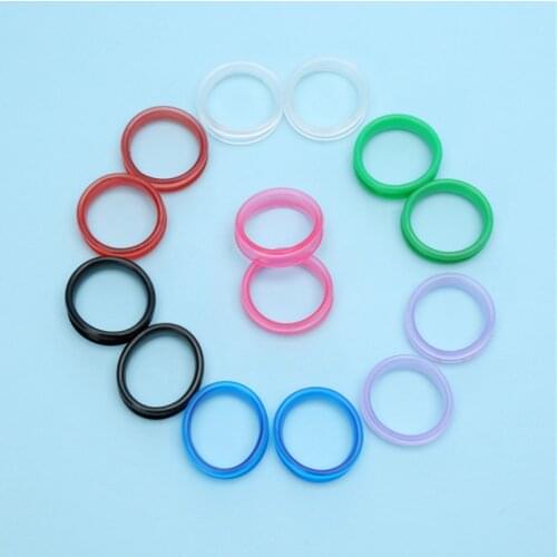 100pcs /bag Hair Scissor Pet scissors hairdressing Scissors Color Plastic Finger Ring