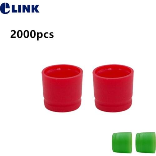 2000pcs FC dust cap for FC fiber optic adapter red green color for Ftth connector dust caps optica fibra factory supply ELINK