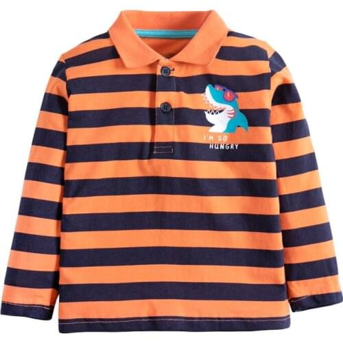 Kids 2021 Autumn New Clothes Children Shark Striped T Shirt Long Sleeve Elephant Tops Fall Clothes for Toddler Boys 2-7 Years