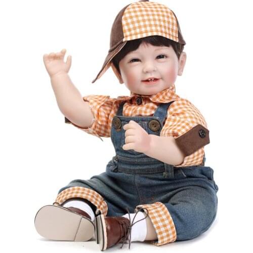 22inch 55cm Lifelike Reborn Baby Lovely Girl Doll High Vinyl Christmas Toy Gift for Children Birthday