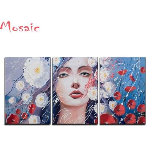 3 piece,DIY Diamond Painting Cross Stitch of a Fantasy Portrait of a Woman - Home Decor,Diamond Embroidery Crafts Christmas gift