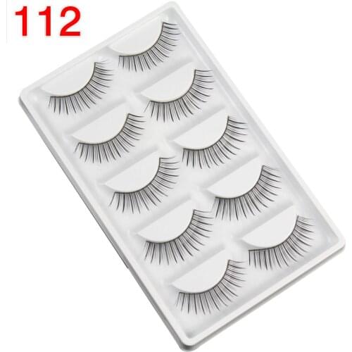 5 Pairs Women Fashion Eyelash Soft Natural Long Fake Eye Lashes Handmade Thick False Eyelashes Extension Beauty Makeup Tools 112