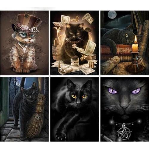 Diamond Painting Kit Cat Full Square Diamond Embroidery Sale Animals Cross Stitch Rhinestone Art Hobby Gift Home Decor