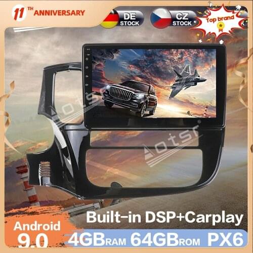 For Mitsubishi Outlander 2014+ Aotsr Android 9.0 RAM 4GB Car Radio Player GPS Navigation DSP Car Auto Stereo Video HD Multimedia
