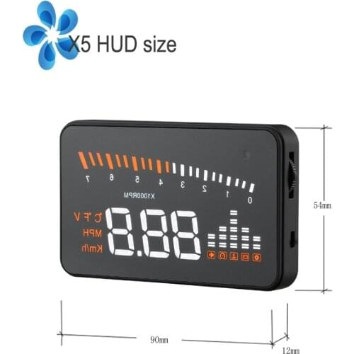3 Inch X5 OBD2 HUD Head-up Display Car Water Temperature Speedometer Head Up Display Electronic Auto Dash Screen Projector