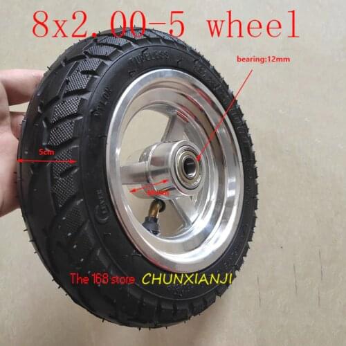 High quality 8x2.00-5tubeless wheel DIY 8*2.00-5 vacuum wheel with alloy hub for KUGOO S1 S3 Electric Adult Scooter
