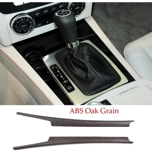 Oak Grain ABS Console Gear Shift Side Cover For Mercedes Benz C Class W204 2008-2013