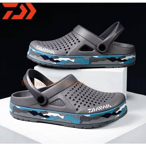 Daiwa Fishing Sandals Summer Leisure Hole Shoes Outdoor Mountaineering Beach Half Slippers Daiwa Men Non-slip Slippers