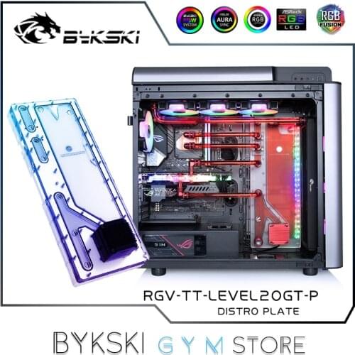 Bykski Distro Plate For TT LEVEL20 GT Case, 2X 360 Radiator Water Cooling Loop Solution, 12V/5V RGB SYNC, RGV-INW-Alice-P