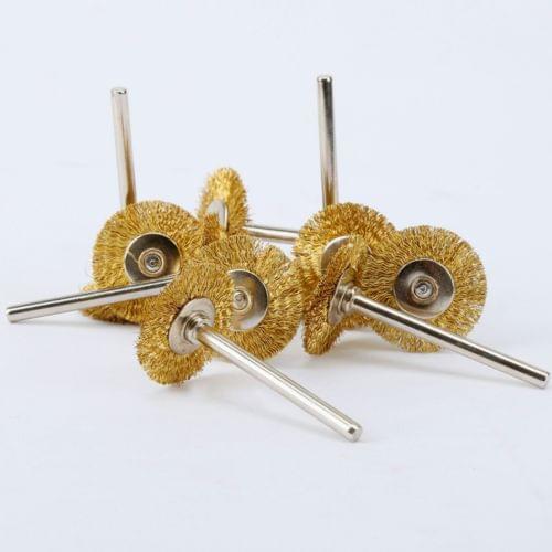 Fixmee 5PCS Brass Wire Wheel Brushes Polishing Tool for Die Grinder Dremel Rotary 22MM