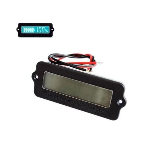 Blue/Green 12V LY6W Lead Acid Battery Capacity Indicator LCD Digit Display Meter Lithium Battery Power Detector Tester Voltmete