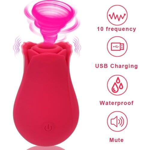 Intimate Good 10 Speeds Oral Nipple Sucker Vaginal Sucking Vibrators Adult Sex Toys Products Clitoris Stimulation Rose Shape