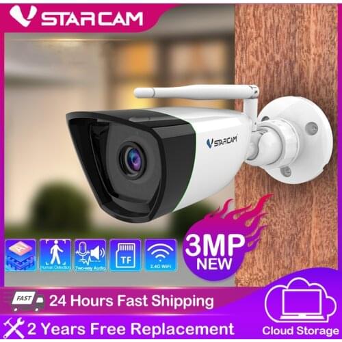 Vstarcam New 3MP IP Camera Outdoor Bullet Wifi Camera AI Humanoid Detect IP66 Waterproof IR Night Audio Reception CCTV Camera