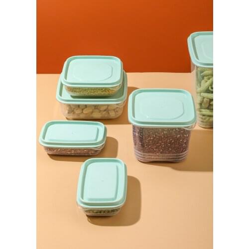 6pcs 12pcs Kitchen Sealed Food Storage Box Plastic Multigrain Organizer Tank Dried Fruit Tea Snacks Jar Storage Containers