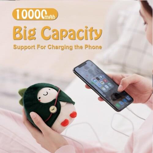 Mini Cartoon 10000mAh Power Bank CASEIER Cute Hand Warmer USB Pocket Lovely Doll PowerBank for Kids Girls Gift External Battery