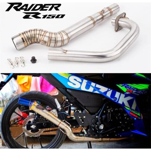 Motorcycle modification RAIDER 150 front section R150 stainless steel full section connecting pipe