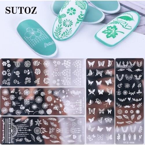 Nail printing small long steel plate classic flower snowflake ripple pattern butterfly cute cartoon wind nail plate