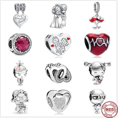 2020 New Forever Family Boy Girl Beads fit Original Pandora Charms Silver 925 Bracelet DIY Women Jewelry Berloque