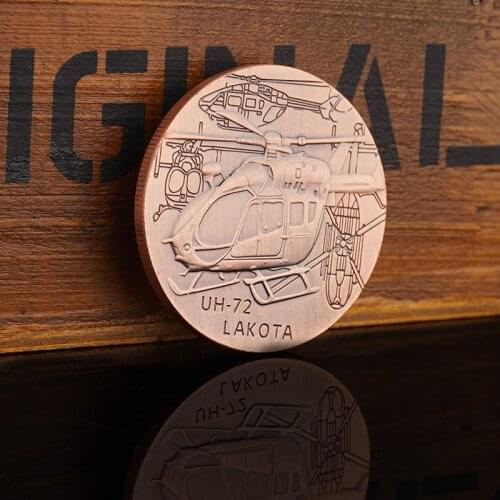 New Year Gifts US Army UH-72 Lakota Helicopter Commemorative Coin Fighter Transport Main Force Red Copper Coins Collectibles