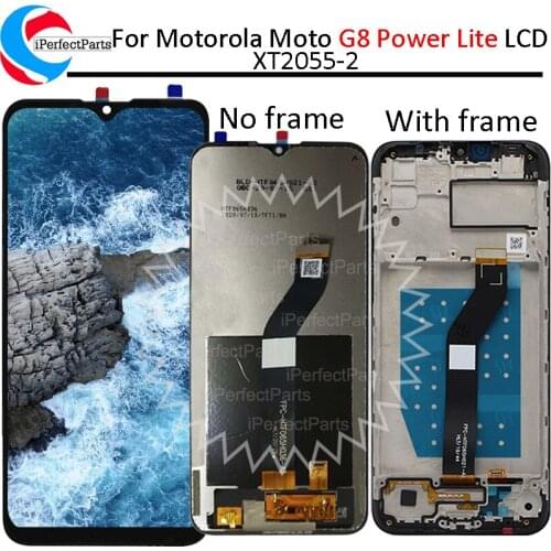 Original for Motorola Moto G8 Power Lite LCD Touch Panel Screen Digitizer Assembly for Moto G8 Power Lite Display with Frame
