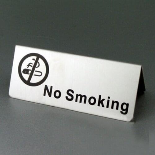 Hotel Party No Smoking Warn Sign Stainless Steel Double Side Decor Home Indicator Outdoor Lightweight Reusable Table Sign