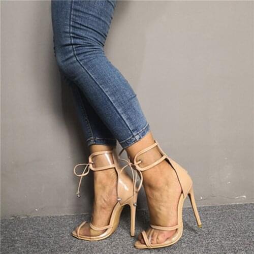 Sexy Gladiator Stiletto High Heel Sandals Strappy Circle Cross Ankle Strap Buckle Shoes Women Open toe Summer Dress Sandalias