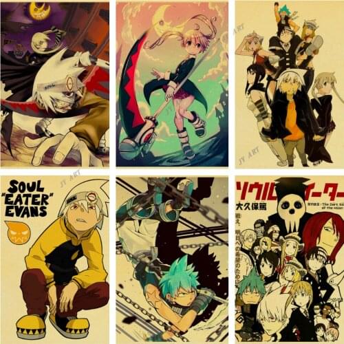 Classic Anime Posters Soul Eater Retro Canvas Nordic Poster Print Wall Art Picture Canvas Painting Modern Living Room Decoration